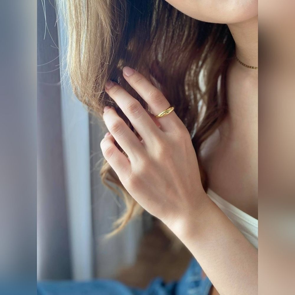 Elegant Gold Dome Ring 925